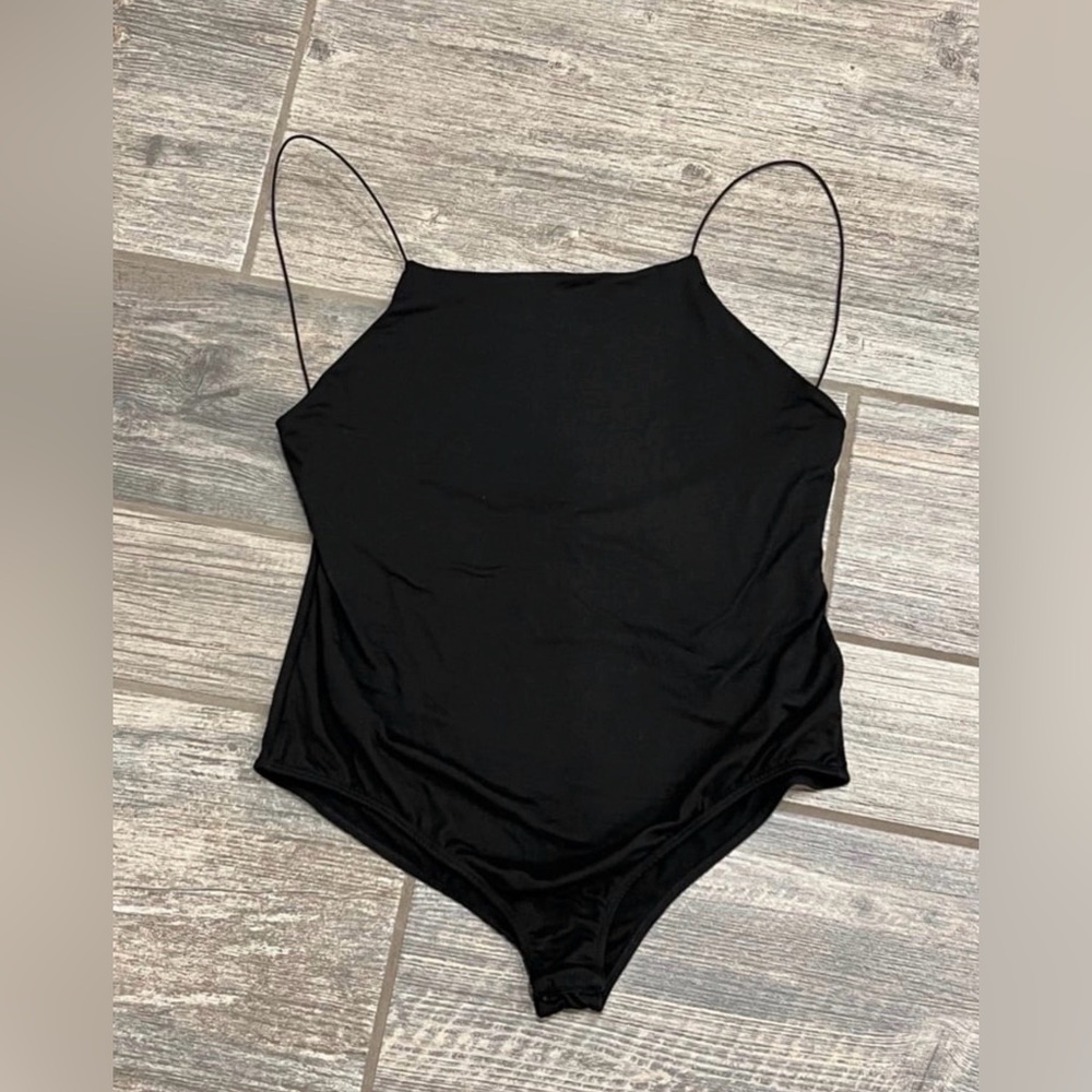 Blue Leopard Black Bodysuit